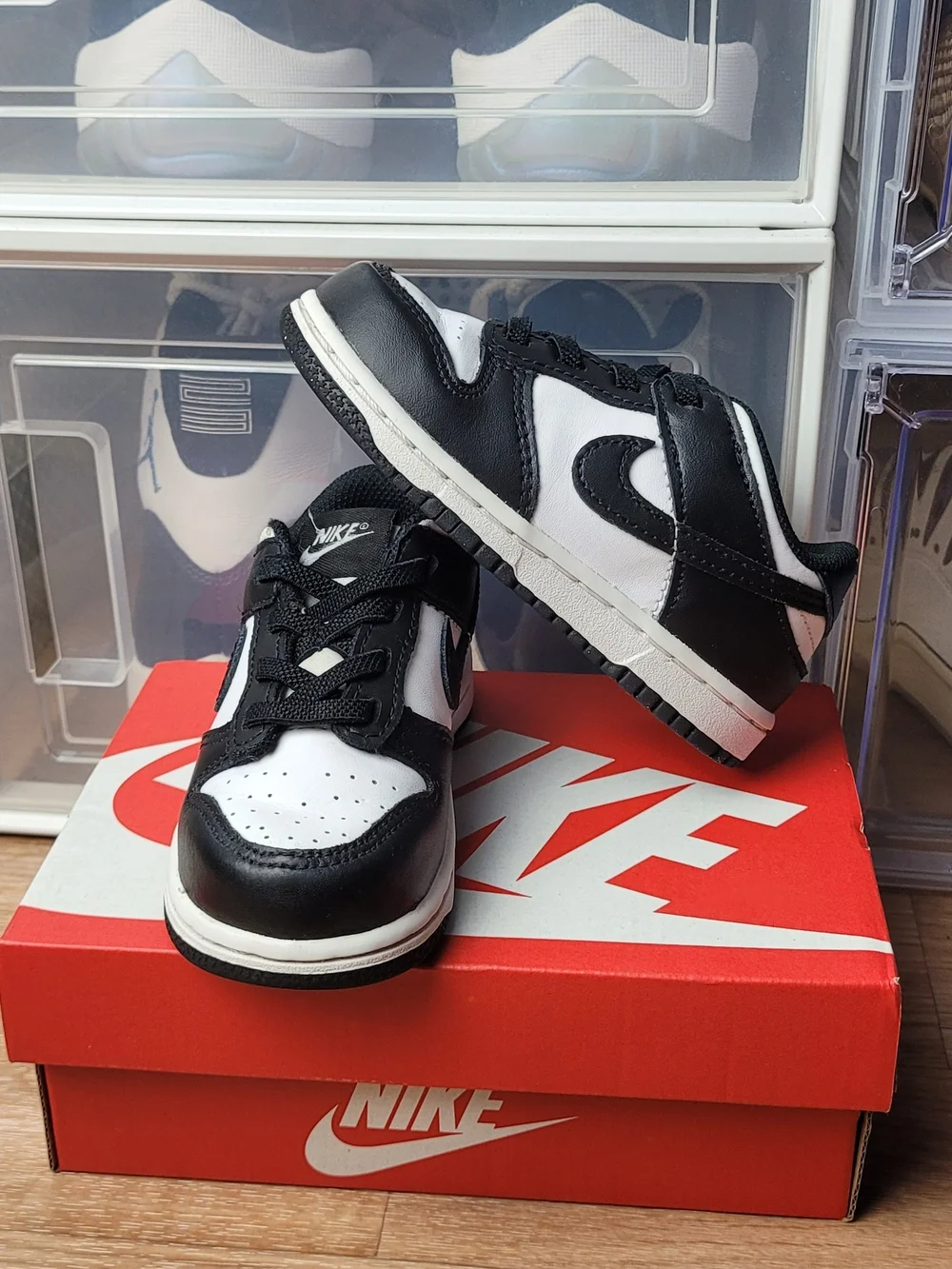 Nike Dunk Low Shoes Black White Panda Toddler Size 8C